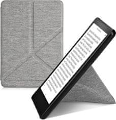 KW Mobile Pouzdro KW Mobile - Origami Textil Light Grey - KW5776525 - pro Amazon Kindle Paperwhite 5 (2021) - světle šedé