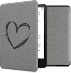 KW Mobile Pouzdro KW Mobile - Suede Brushed Heart - KW5625806 - pro Amazon Kindle Paperwhite 5 (2021) - šedé