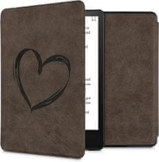 KW Mobile Pouzdro KW Mobile Felt Brushed Heart - KW5625802 - pro Amazon Kindle Paperwhite 5 (2021) - hnědé