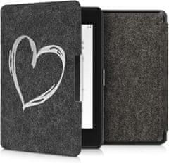 KW Mobile Pouzdro KW Mobile Felt Brushed Heart - KW4848910 - pro Amazon Kindle Paperwhite 4 (2018) - černé