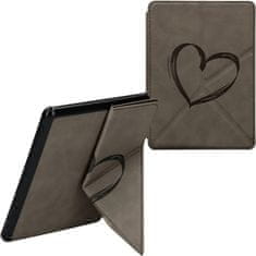 KW Mobile Pouzdro KW Mobile - Origami Nubuk Brushed Heart - KW6005701 - pro Amazon Kindle Paperwhite 5 (2021) - šedé