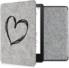 KW Mobile Pouzdro KW Mobile Felt Brushed Heart - KW5626005 - pro Amazon Kindle Paperwhite 5 (2021) - světle šedé