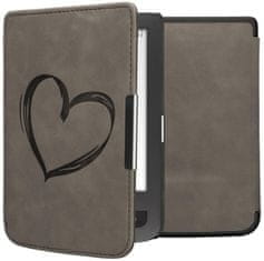 KW Mobile Pouzdro KW Mobile - Brushed Heart - KW5574703 - pro Pocketbook 614/615/624/625/626 - tmavě šedé