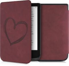 KW Mobile Pouzdro KW Mobile - Brushed Heart - KW5022804 - pro Pocketbook 616/617/627/628/632/633 - tmavě červené