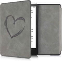 KW Mobile Pouzdro KW Mobile - Brushed Heart - KW5625703 - pro Amazon Kindle Paperwhite 5 (2021) - šedé