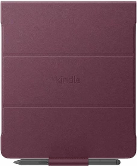 Amazon Originální pouzdro Amazon Kindle Scribe - KSLEBL, pravá kůže, stojánek, červené (Merlot)