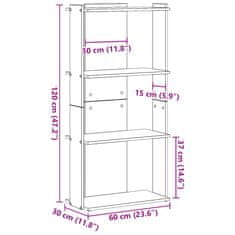 Vidaxl Knihovna se 3 policemi černá 60 x 30 x 120 cm kompozitní dřevo