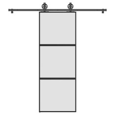 Vidaxl Posuvné dveře s kováním 76x205 cm tvrzeného sklo a hliník