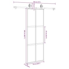 Vidaxl Posuvné dveře s kováním 76x205 cm tvrzeného sklo a hliník