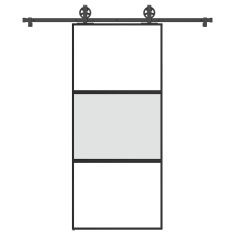 Vidaxl Posuvné dveře s kováním 90x205 cm tvrzeného sklo a hliník