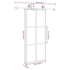 Vidaxl Posuvné dveře s kováním 90x205 cm tvrzeného sklo a hliník