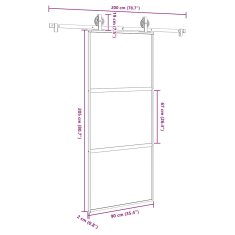 Vidaxl Posuvné dveře s kováním 90x205 cm tvrzeného sklo a hliník