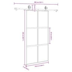 Vidaxl Posuvné dveře s kováním 102,5x205 cm tvrzeného sklo a hliník