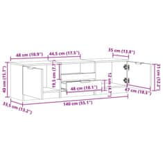 Vidaxl TV skříňka starého dřeva 140x35x40 cm kompozitní dřevo