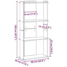 Vidaxl Knihovna se 3 policemi šedá sonoma 60 x 30 x 120 cm kompozit