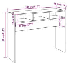 Vidaxl Konzolový stolek dub artisan 105 x 30 x 80 cm kompozitní dřevo