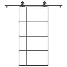 Vidaxl Posuvné dveře s kováním 102,5 x 205 cm ESG sklo a hliník