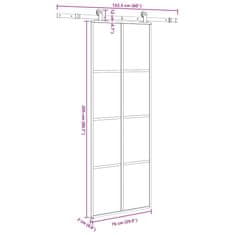 Vidaxl Posuvné dveře s kováním 76x205 cm ESG sklo a hliník