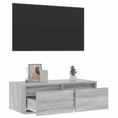 Vidaxl TV skříňka s LED osvětlením šedý sonoma 75x35,5x25 cm