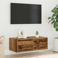 Vidaxl TV skříňka s LED osvětlením starého dřeva 75x35,5x25 cm