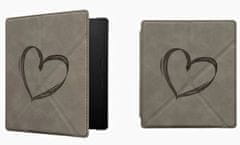 KW Mobile Pouzdro KW Mobile - Origami Nubuk Brushed Heart - KW6006101 - pro Amazon Kindle Oasis 2 / 3 - šedé