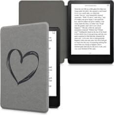 KW Mobile Pouzdro KW Mobile - Suede Brushed Heart - KW5625806 - pro Amazon Kindle Paperwhite 5 (2021) - šedé