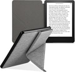 KW Mobile Pouzdro KW Mobile - Origami Textil Light Grey - KW5776525 - pro Amazon Kindle Paperwhite 5 (2021) - světle šedé