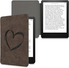 KW Mobile Pouzdro KW Mobile Felt Brushed Heart - KW5625802 - pro Amazon Kindle Paperwhite 5 (2021) - hnědé