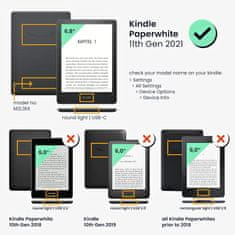 KW Mobile Pouzdro KW Mobile - Dandelion Love - KW5625701 - pro Amazon Kindle Paperwhite 5 (2021) - šedé