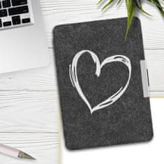 KW Mobile Pouzdro KW Mobile Felt Brushed Heart - KW4848910 - pro Amazon Kindle Paperwhite 4 (2018) - černé