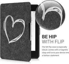 KW Mobile Pouzdro KW Mobile Felt Brushed Heart - KW4848910 - pro Amazon Kindle Paperwhite 4 (2018) - černé