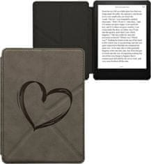 KW Mobile Pouzdro KW Mobile - Origami Nubuk Brushed Heart - KW6005701 - pro Amazon Kindle Paperwhite 5 (2021) - šedé