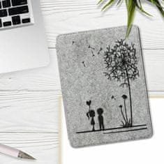 KW Mobile Pouzdro KW Mobile Felt Dandelion Love - KW5626001 - pro Amazon Kindle Paperwhite 5 (2021) - světle šedé