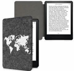 KW Mobile Pouzdro KW Mobile Felt Travel Outline - KW5626008 - pro Amazon Kindle Paperwhite 5 (2021) - tmavě šedé