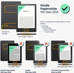 KW Mobile Pouzdro KW Mobile - Butterfly Tendril - KW5625710 - pro Amazon Kindle Paperwhite 5 (2021) - šedé