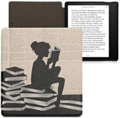 KW Mobile Pouzdro KW Mobile - Girl And Books - KW4941734 - pro Amazon Kindle Oasis 2 / 3 - vícebarevné