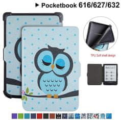 Durable Lock Pouzdro Durable Lock PB-07 pro Pocketbook 616 / 617 / 618 / 627 / 628 / 632 / 633 - motiv Owl