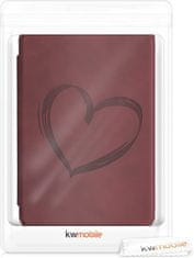 KW Mobile Pouzdro KW Mobile - Brushed Heart - KW5022804 - pro Pocketbook 616/617/627/628/632/633 - tmavě červené