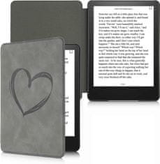 KW Mobile Pouzdro KW Mobile - Brushed Heart - KW5625703 - pro Amazon Kindle Paperwhite 5 (2021) - šedé