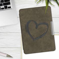 KW Mobile Pouzdro KW Mobile Felt Brushed Heart - KW5492402 - pro Amazon Kindle Paperwhite 4 (2018) - hnědé