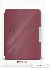 KW Pouzdro KW Mobile - Brushed Heart - KW4974710 - pro Amazon Kindle Paperwhite 1/2/3 - tmavě červené