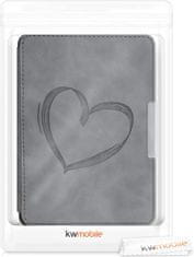 KW Mobile Pouzdro KW Mobile - Brushed Heart - KW4974707 - pro Amazon Kindle Paperwhite 1/2/3 - šedé