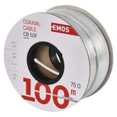 Emos Koaxiální kabel CB50F, S5131, 100m, bílý 2305050200