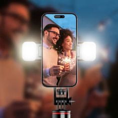 MG Telescopic Bluetooth selfie tyč s LED světlom 1.3m, černá