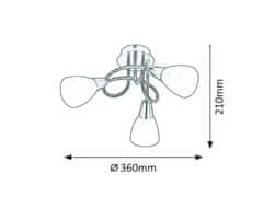 Rabalux Rabalux stropní svítidlo Jenna E14 3x MAX 40W saténová chromová 5532