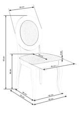 Halmar Dřevěná jídelní židle BAROCK dřevěná židle bílá / šedá (1p=2szt)