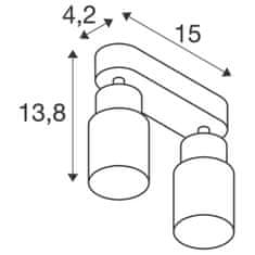 SLV BIG WHITE (SLV) PURI 2.0 Tube nástěnné a stropní svítidlo pro povrchovou montáž, dlouhé, 2 x max. 6W GU10, šedá barva 1008364