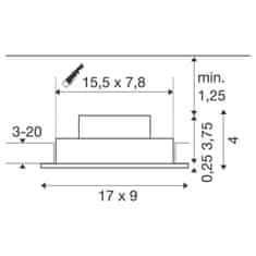 SLV BIG WHITE (SLV) NEW TRIA 155 zapuštěné stropní svítidlo, čtvercové, 2700K, dvoulampa, fázově stmívatelné, 38°, bílé 1008511