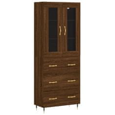 Vidaxl Skříň highboard hnědý dub 69,5 x 34 x 180 cm kompozitní dřevo