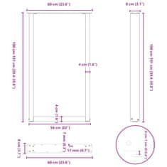 Vidaxl Nohy konferenčního stolku ve tvaru U 2 ks černé 60x(100-101)cm